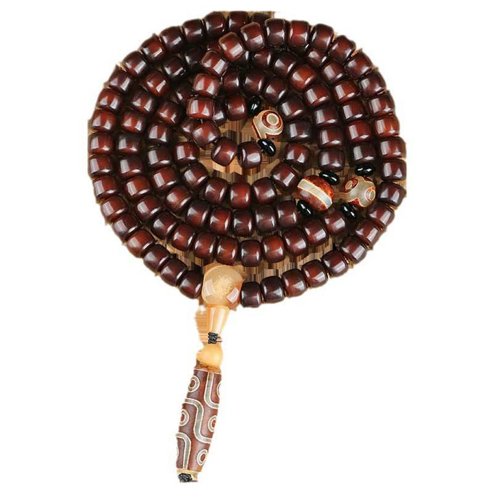 Buddha Stones 108 Mala Koraliki Trójoczny Dzi Koralik Dziewięciooki Dzi Koralik Bransoletka Szczęścia Jade
