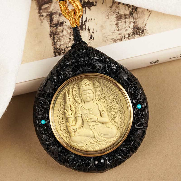 Buddha Stones Chiński Zodiak Natal Budda Mały Liść Czerwony Sandałowiec Heban Długowieczność Naszyjnik Wisiorek - image 21