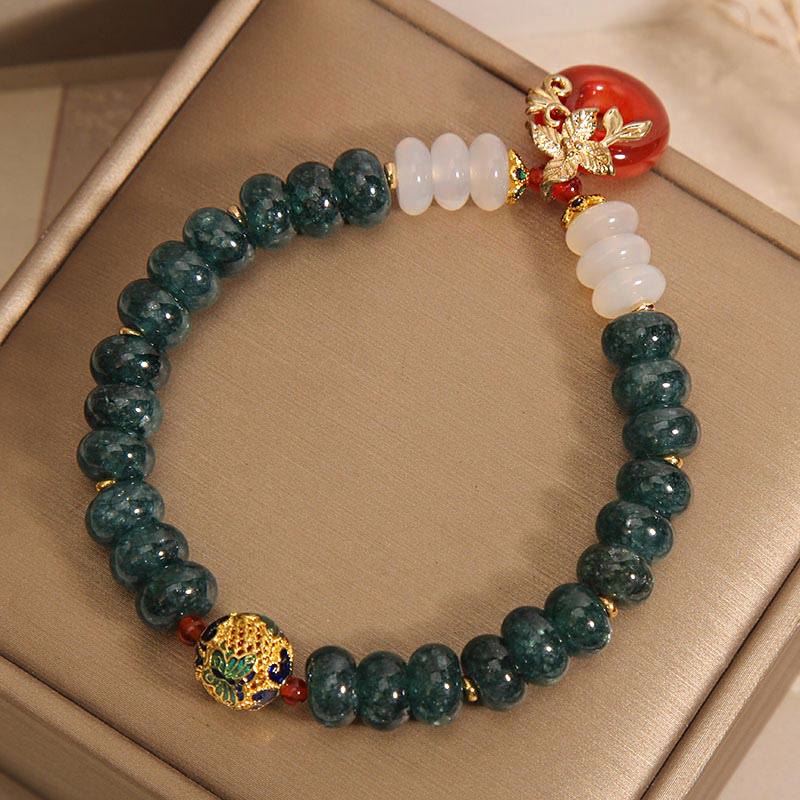 Buddha Stones Jadeit Biały Agat Czerwony Agat Klamra Pokoju Abakus Koraliki Bransoletka Szczęścia