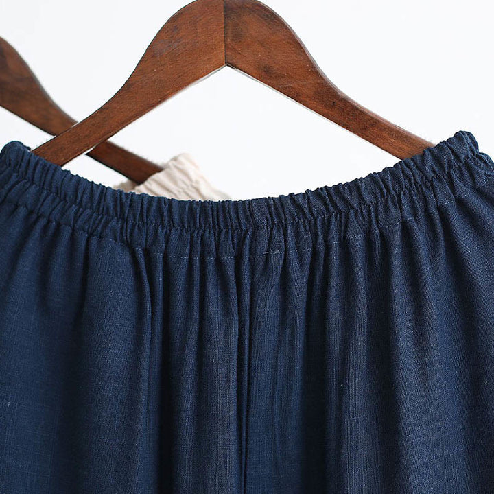 Buddha Stones 2 szt. Koszulka męska z długim rękawem i dekoltem w serek Top Spodnie Medytacja Zen Tai Chi Bawełna Lniany Zestaw Ubrań - image 41