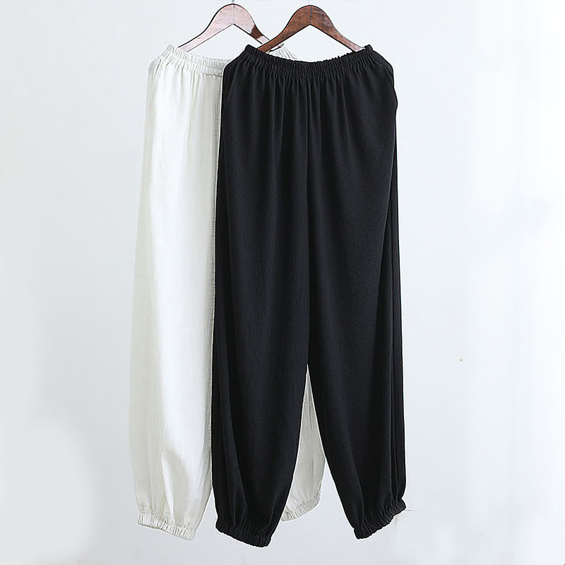 Buddha Stones 2 szt. Koszulka męska z długim rękawem i dekoltem w serek Top Spodnie Medytacja Zen Tai Chi Bawełna Lniany Zestaw Ubrań - image 44