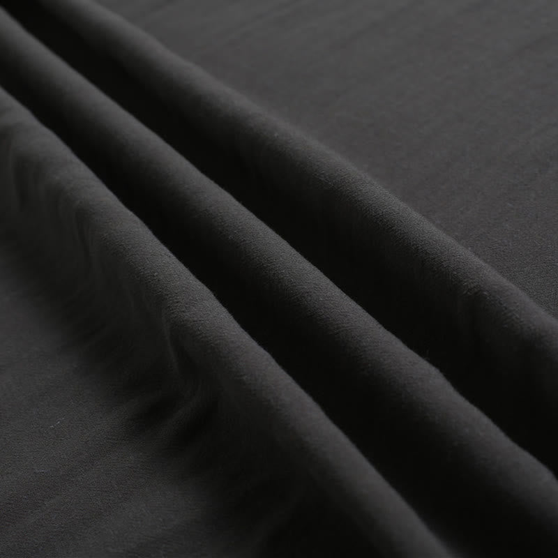 Koszula męska z okrągłym dekoltem i krótkim rękawem z bawełny i lnu Buddha Stones w jednolitym kolorze - image 10