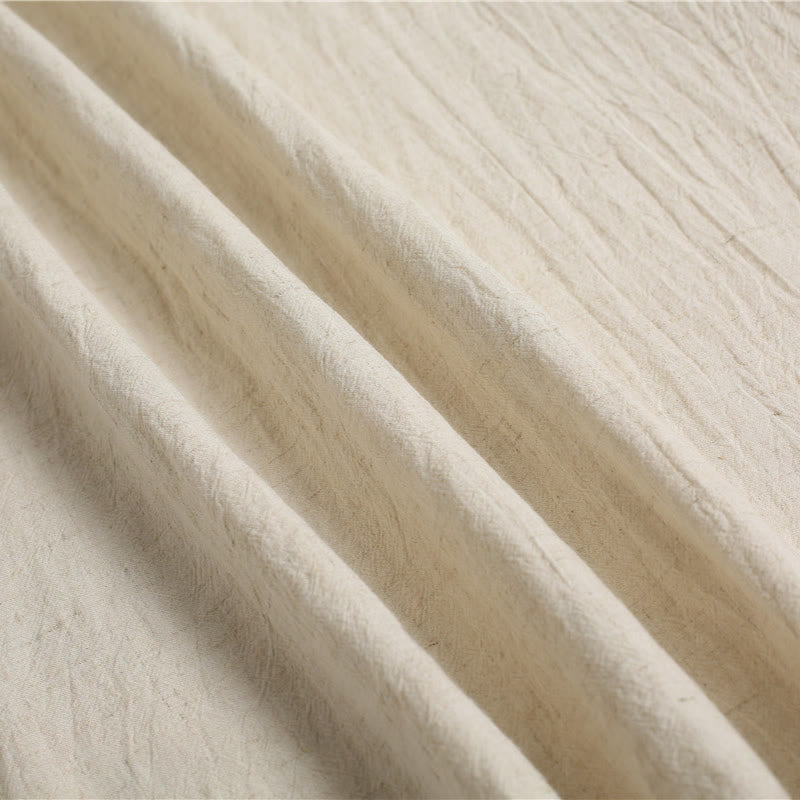 Koszula męska z okrągłym dekoltem i krótkim rękawem z bawełny i lnu Buddha Stones w jednolitym kolorze - image 22