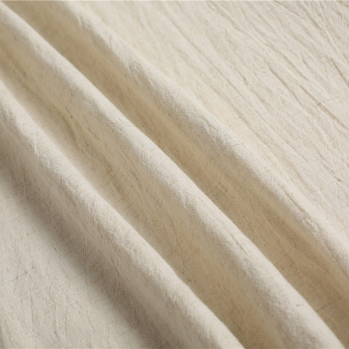 Koszula męska z okrągłym dekoltem i krótkim rękawem z bawełny i lnu Buddha Stones w jednolitym kolorze - image 22