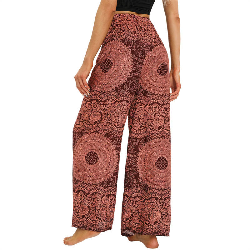 Spodnie do jogi damskie z szerokimi nogawkami i sznurowaniem Buddha Stones Boho