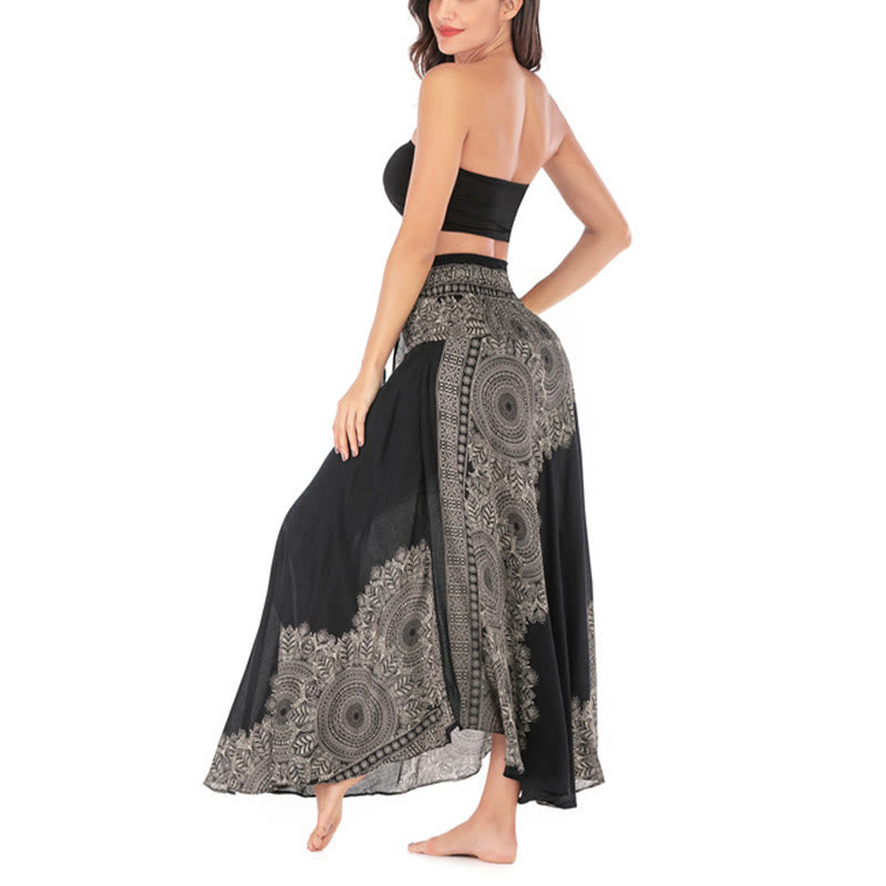 Buddha Stones Dwa Stylowe Noszenie Boho Mandala Kwiat Spódnica Plażowa Sukienka - image 17