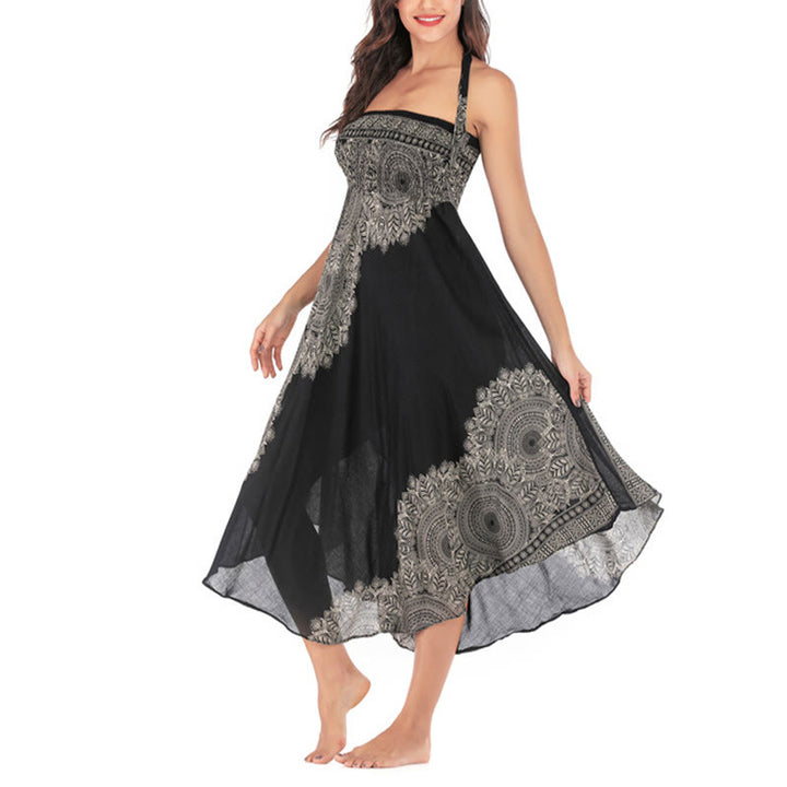 Buddha Stones Dwa Stylowe Noszenie Boho Mandala Kwiat Spódnica Plażowa Sukienka - image 15