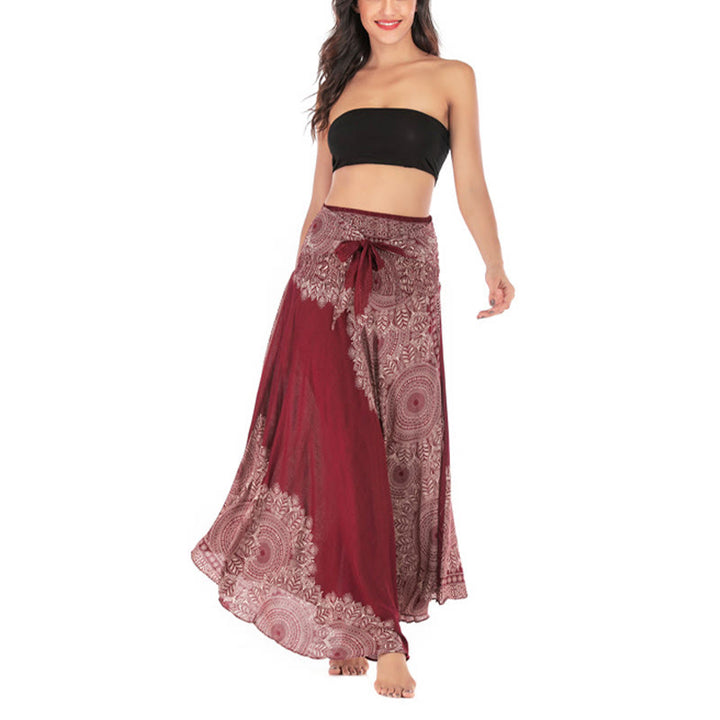 Buddha Stones Dwa Stylowe Noszenie Boho Mandala Kwiat Spódnica Plażowa Sukienka - image 22