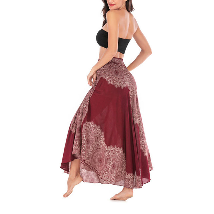 Buddha Stones Dwa Stylowe Noszenie Boho Mandala Kwiat Spódnica Plażowa Sukienka - image 26