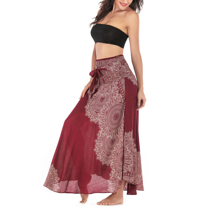 Buddha Stones Dwa Stylowe Noszenie Boho Mandala Kwiat Spódnica Plażowa Sukienka - image 25