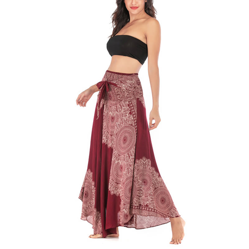 Buddha Stones Dwa Stylowe Noszenie Boho Mandala Kwiat Spódnica Plażowa Sukienka - image 24