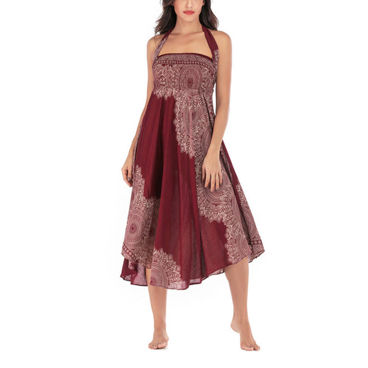 Buddha Stones Dwa Stylowe Noszenie Boho Mandala Kwiat Spódnica Plażowa Sukienka - image 28