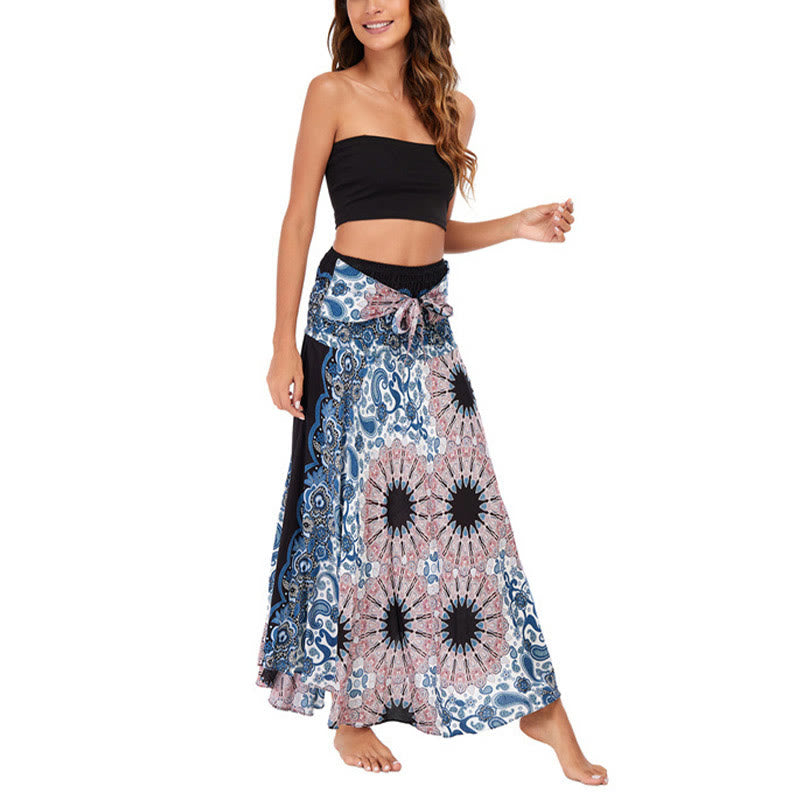 Buddha Stones Dwa Stylowe Noszenie Czeska Mandala Kwiat Woda Kropla Spódnica Sznurowana Sukienka - image 11