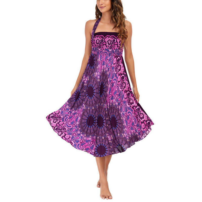 Buddha Stones Dwa Stylowe Noszenie Czeska Mandala Kwiat Woda Kropla Spódnica Sznurowana Sukienka - image 7