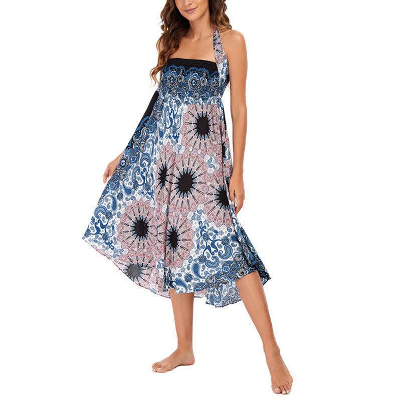 Buddha Stones Dwa Stylowe Noszenie Czeska Mandala Kwiat Woda Kropla Spódnica Sznurowana Sukienka - image 10