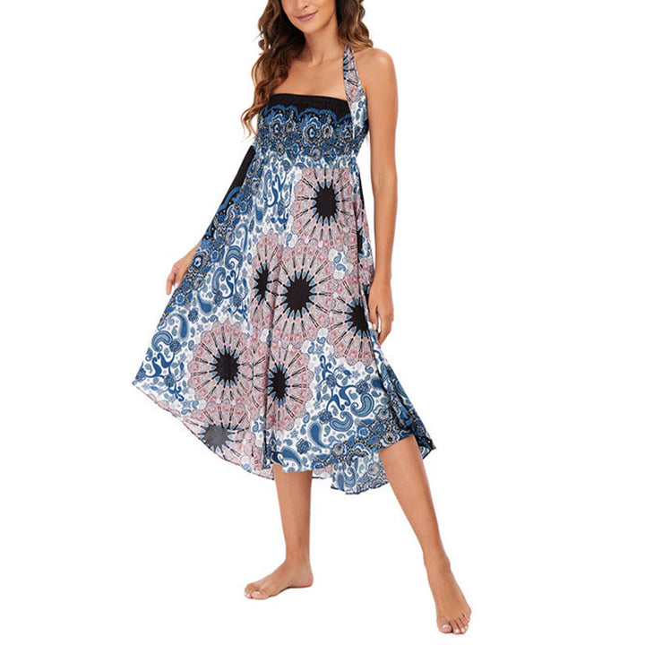 Buddha Stones Dwa Stylowe Noszenie Czeska Mandala Kwiat Woda Kropla Spódnica Sznurowana Sukienka - image 10