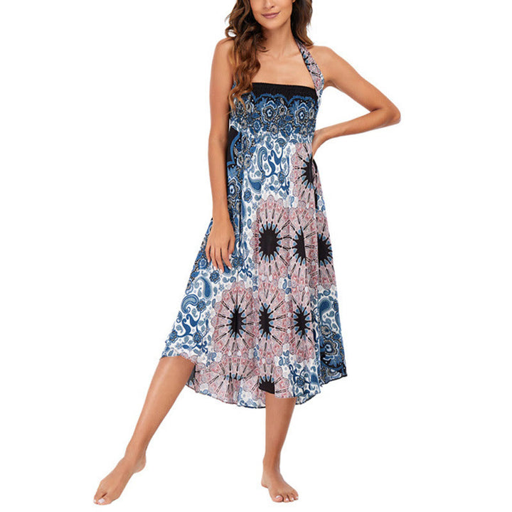 Buddha Stones Dwa Stylowe Noszenie Czeska Mandala Kwiat Woda Kropla Spódnica Sznurowana Sukienka - image 13