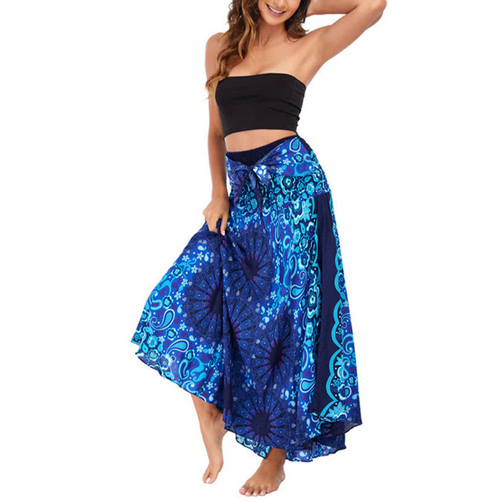 Buddha Stones Dwa Stylowe Noszenie Czeska Mandala Kwiat Woda Kropla Spódnica Sznurowana Sukienka - image 31