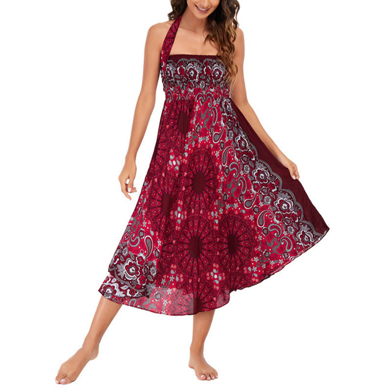 Buddha Stones Dwa Stylowe Noszenie Czeska Mandala Kwiat Woda Kropla Spódnica Sznurowana Sukienka - image 24