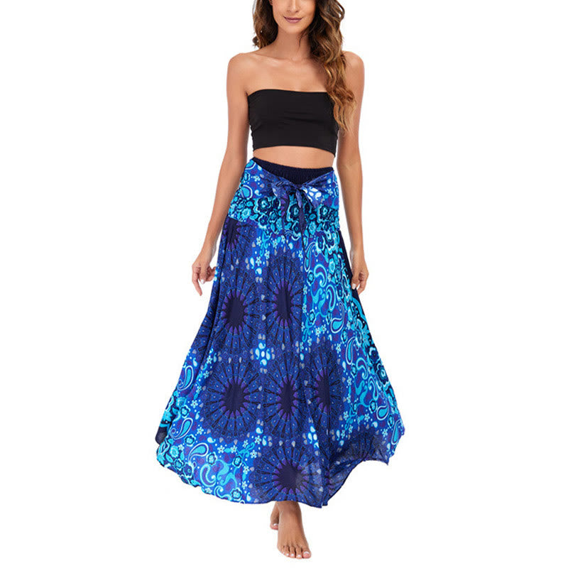 Buddha Stones Dwa Stylowe Noszenie Czeska Mandala Kwiat Woda Kropla Spódnica Sznurowana Sukienka - image 29