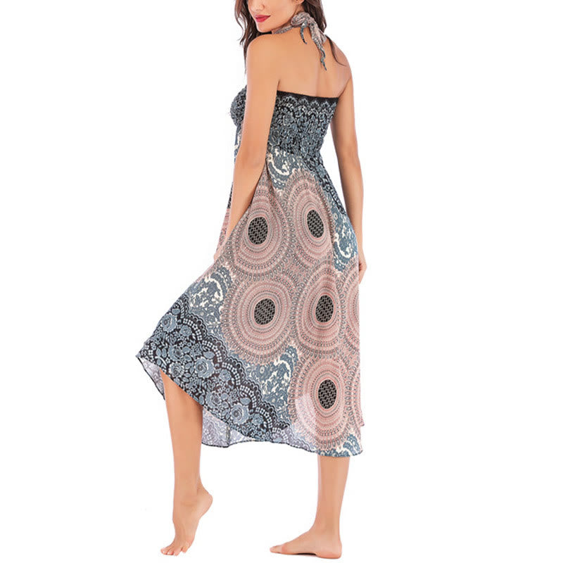 Buddha Stones Dwa Stylowe Noszenie Czeska Spódnica z Kwiatem Róży Kompasowej Sznurowana Sukienka - image 34