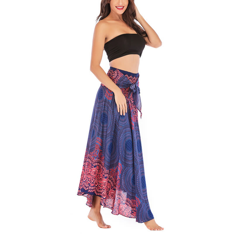 Buddha Stones Dwa Stylowe Noszenie Czeska Spódnica z Kwiatem Róży Kompasowej Sznurowana Sukienka - image 13