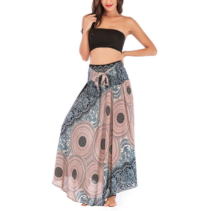 Buddha Stones Dwa Stylowe Noszenie Czeska Spódnica z Kwiatem Róży Kompasowej Sznurowana Sukienka - image 28