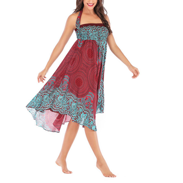 Buddha Stones Dwa Stylowe Noszenie Czeska Spódnica z Kwiatem Róży Kompasowej Sznurowana Sukienka - image 44