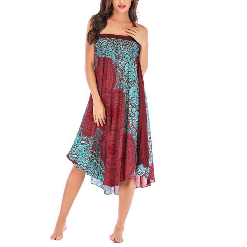 Buddha Stones Dwa Stylowe Noszenie Czeska Spódnica z Kwiatem Róży Kompasowej Sznurowana Sukienka - image 42