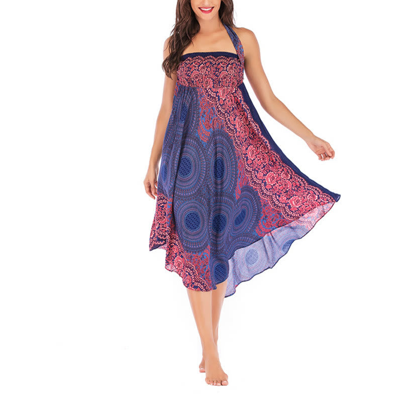 Buddha Stones Dwa Stylowe Noszenie Czeska Spódnica z Kwiatem Róży Kompasowej Sznurowana Sukienka - image 12