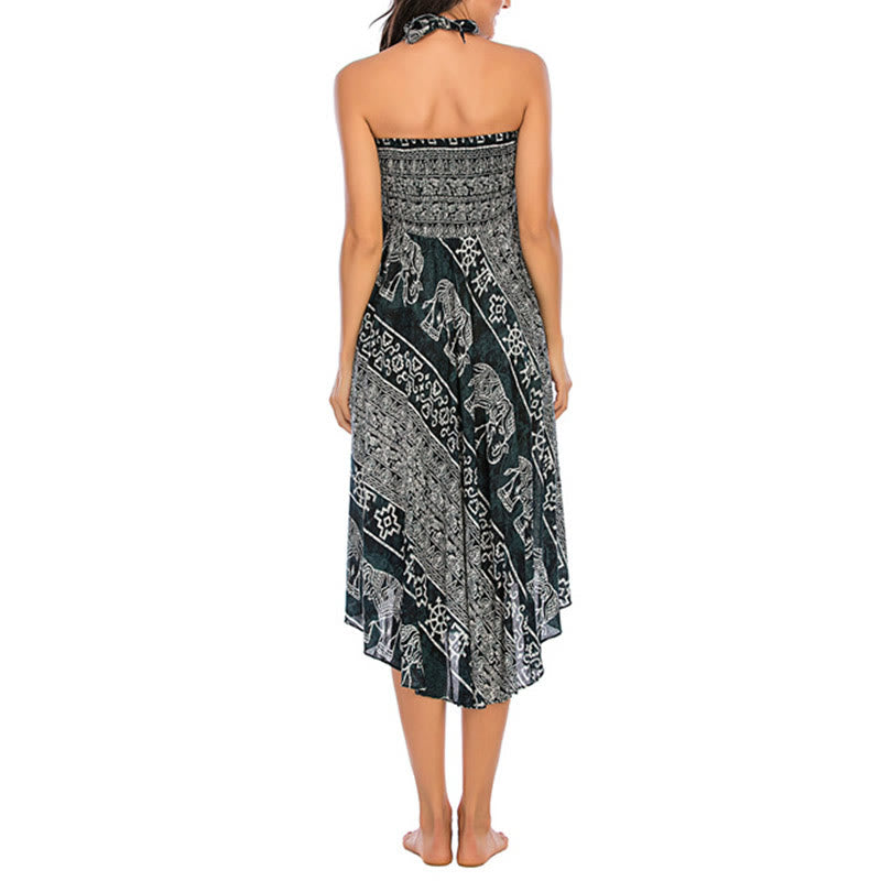 Buddha Stones Dwa Stylowe Noszenie Boho Słonia Geometria Spódnica z Koronki Sukienka - image 7