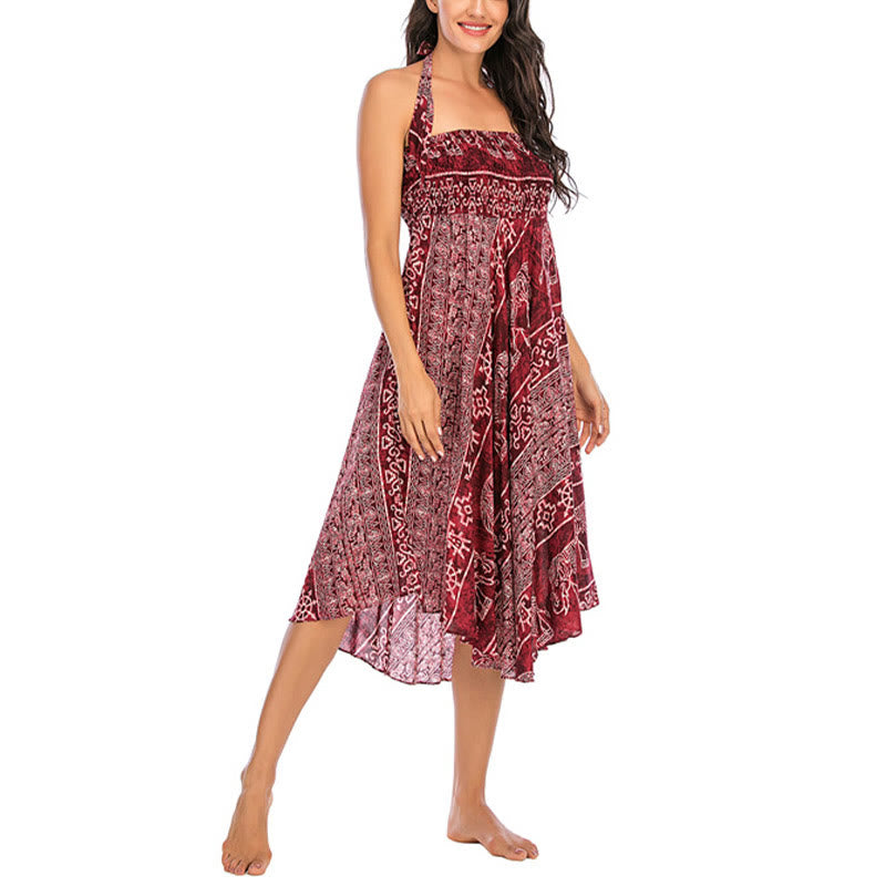 Buddha Stones Dwa Stylowe Noszenie Boho Słonia Geometria Spódnica z Koronki Sukienka - image 14