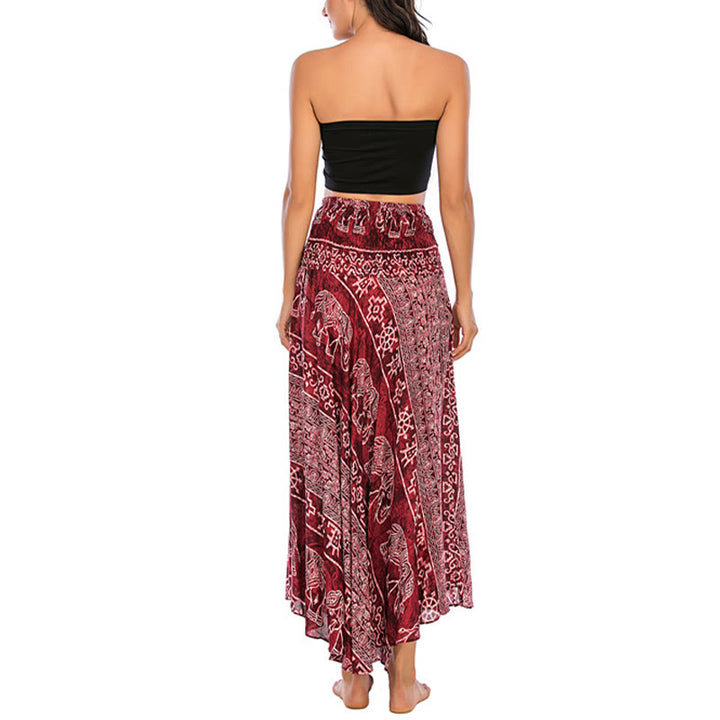 Buddha Stones Dwa Stylowe Noszenie Boho Słonia Geometria Spódnica z Koronki Sukienka - image 12