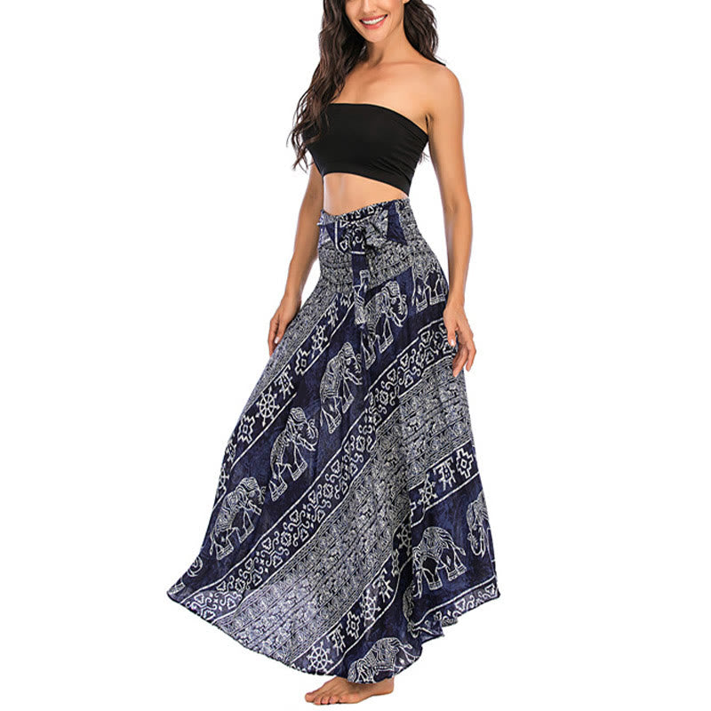 Buddha Stones Dwa Stylowe Noszenie Boho Słonia Geometria Spódnica z Koronki Sukienka - image 21