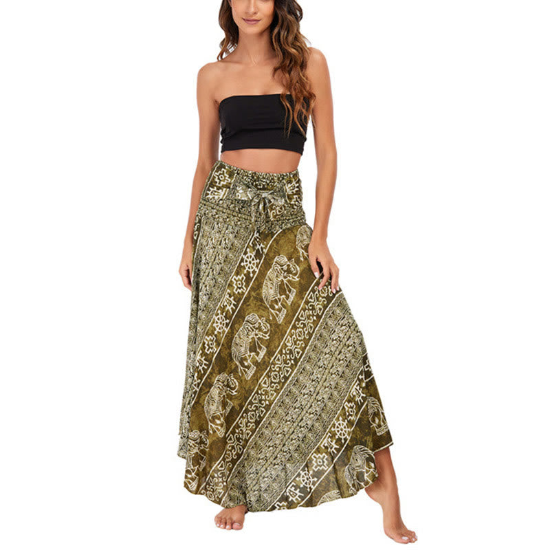 Buddha Stones Dwa Stylowe Noszenie Boho Słonia Geometria Spódnica z Koronki Sukienka - image 35