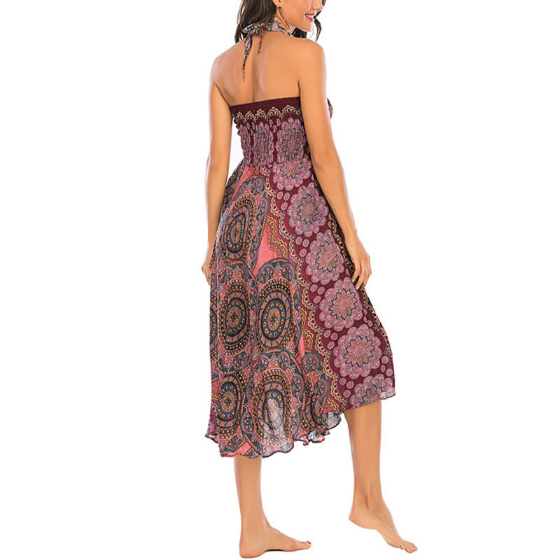 Buddha Stones Dwa Stylowe Noszenie Czeska Mandala Kwiatowa Spódnica Sznurowana Sukienka - image 27