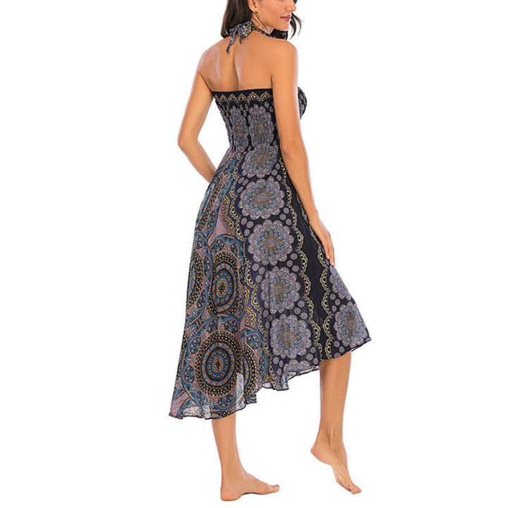 Buddha Stones Dwa Stylowe Noszenie Czeska Mandala Kwiatowa Spódnica Sznurowana Sukienka - image 35