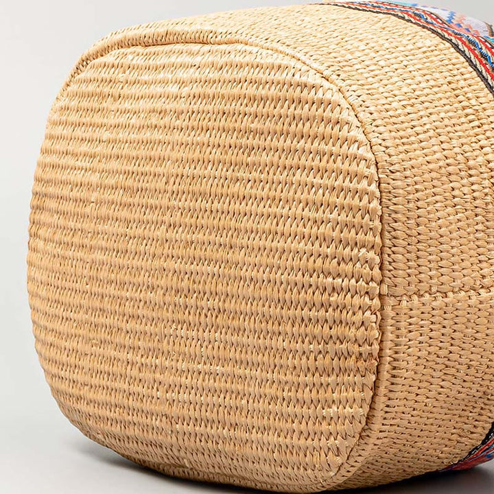 Buddha Stones Plaża Geometria Słoma Tkane Wiadro Frędzle Torba Crossbody Torba Na Ramię