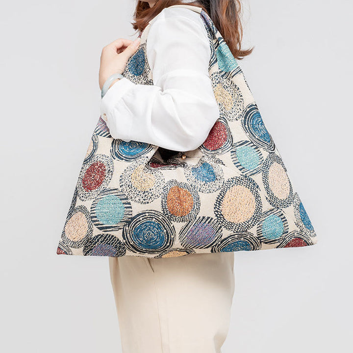 Buddha Stones Geometria Tygrysie Kwiaty Panterka Paski Nadruk Pod Pachami Trójkątna Torba Na Ramię