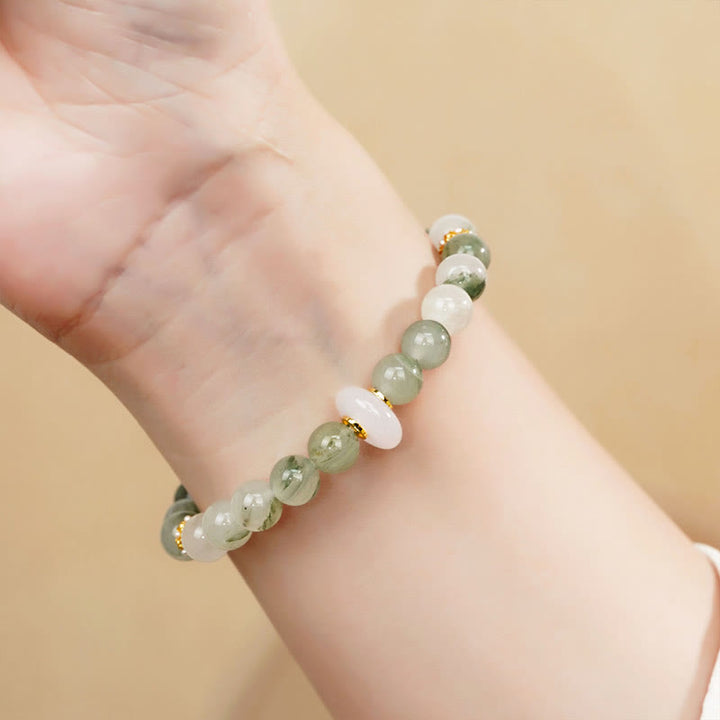 Bransoletka szczęścia z Buddha Stones Naturalny Tianshan Jade Chalcedon