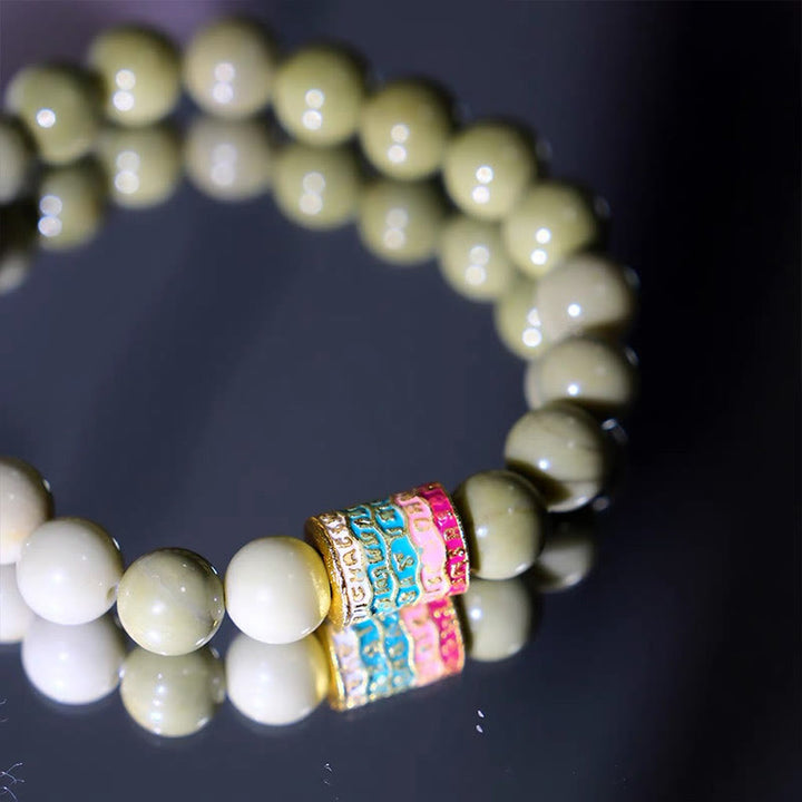 Bransoletka z naturalnego agatu Alashan Encourage z Buddha Stones