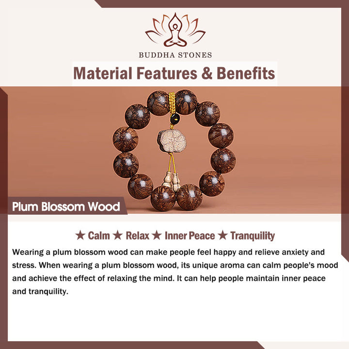 Bransoletka Buddha Stones Plum Blossom Wood Inner Peace