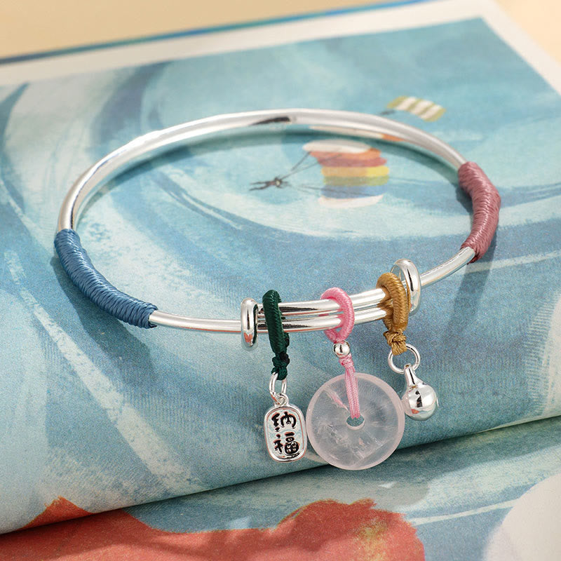 Bransoletka Buddha Stones Pink Crystal Peace Buckle Lucky Flower Love