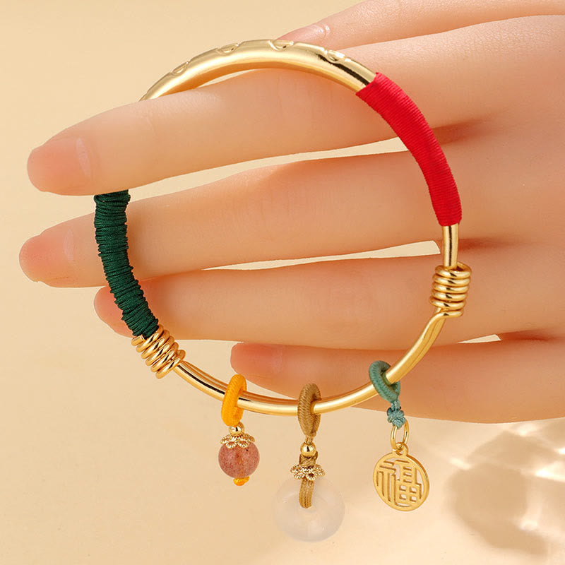 Bransoletka Buddha Stones Pink Crystal Peace Buckle Lucky Flower Love - image 1