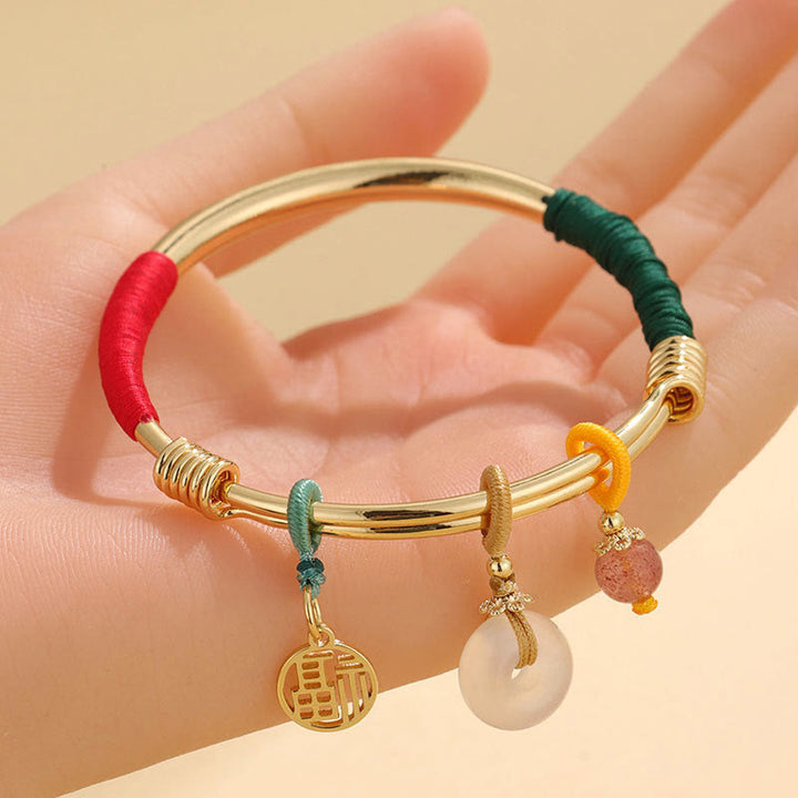Bransoletka Buddha Stones Pink Crystal Peace Buckle Lucky Flower Love