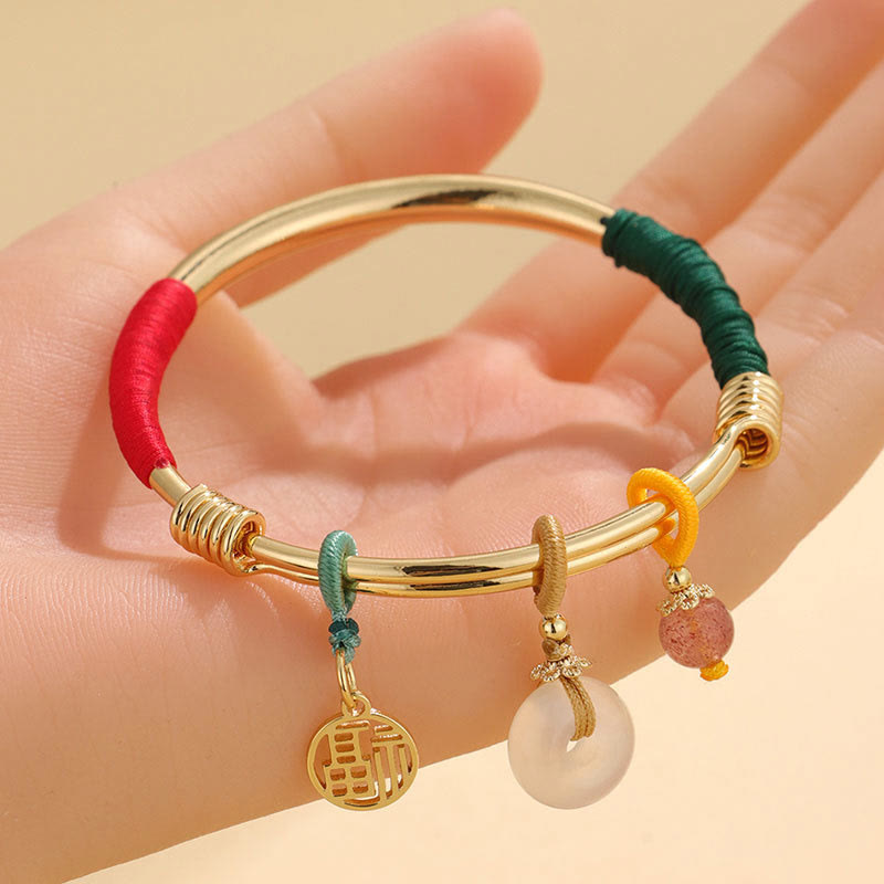 Bransoletka Buddha Stones Pink Crystal Peace Buckle Lucky Flower Love - image 2