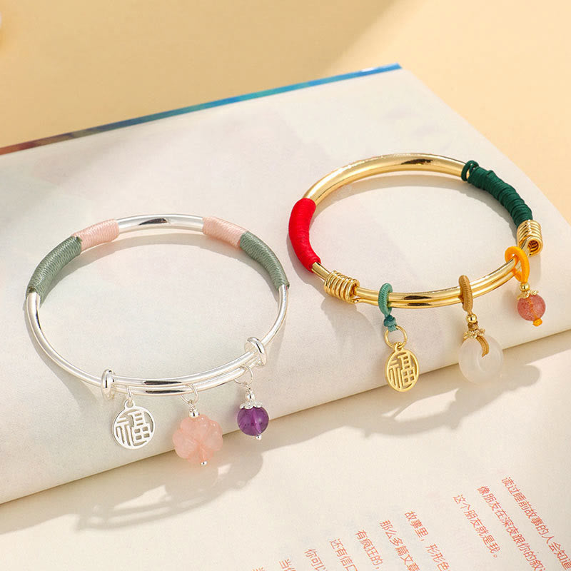 Bransoletka Buddha Stones Pink Crystal Peace Buckle Lucky Flower Love - image 14