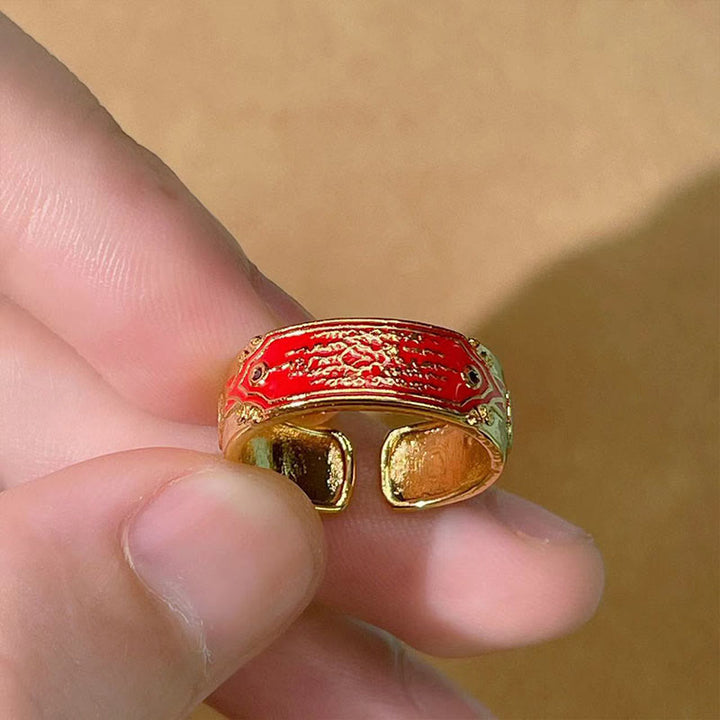 Buddha Stones Pięć Pism Miedziany Pierścień Uzdrawiający