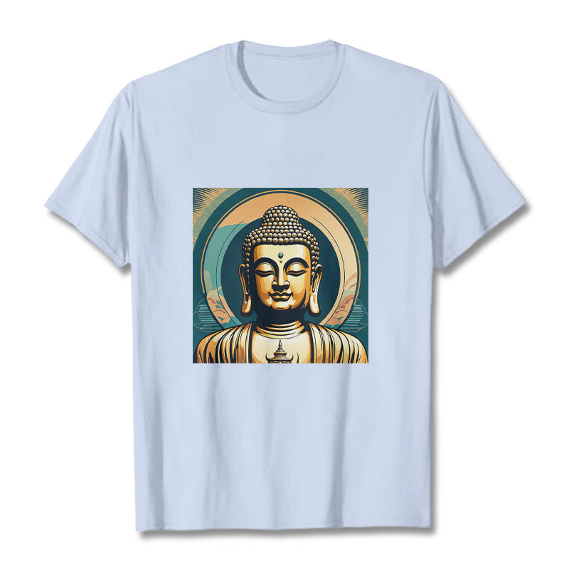 Koszulka z nadrukiem Buddha Stones Aura Golden Buddha - Jasnoniebieski - 2XL - image 17