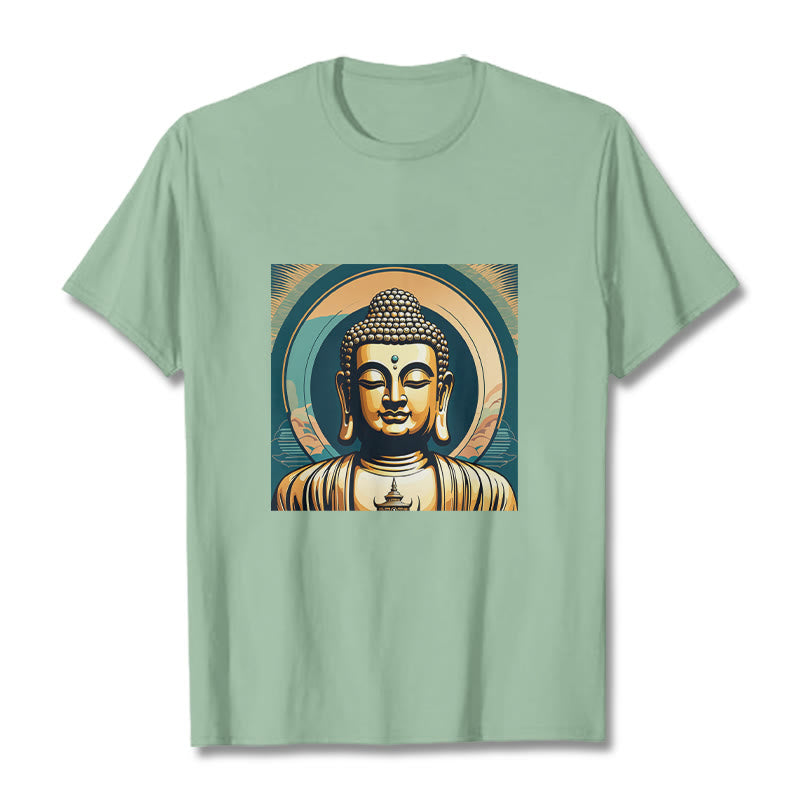 Koszulka z nadrukiem Buddha Stones Aura Golden Buddha - PaleGreen - 2XL - image 14